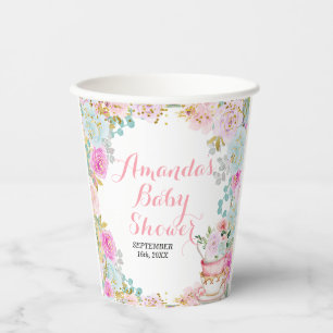 Gobelets En Papier Quelque chose de sucré brasse le Baby shower Tea P