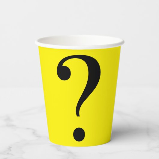 Gobelets En Papier Question Mark Mystery Oser Yellow Black Tasses de (Verso)