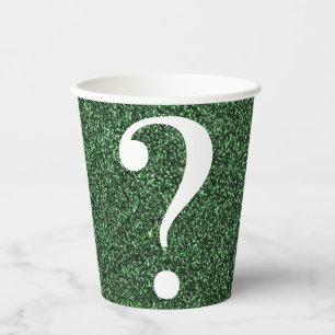 Gobelets En Papier Question Mark Noël Fête Parties scintillant verte