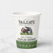 Gobelets En Papier Queue de football et fête de douche pour couples (Verso)