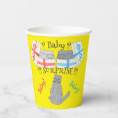 Gobelets En Papier Qui va naître surprise Bébé (Recto)