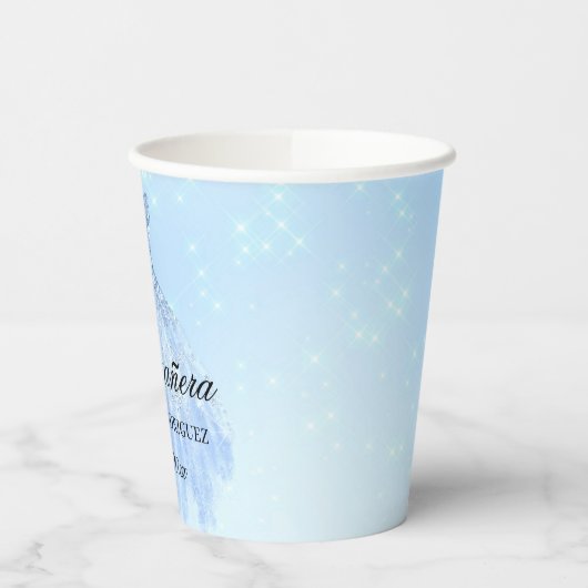 Gobelets En Papier Quinceanera Bleu Bébé (Gauche)