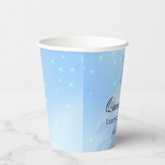 Gobelets En Papier Quinceanera Bleu Bébé (Droite)