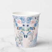 Gobelets En Papier Quinceanera Dusty Rose Blue Peonies Papier  (Droite)