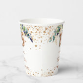 Gobelets En Papier Quinceanera eucalyptus vert nom rose or (Droite)