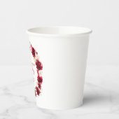 Gobelets En Papier Quinceanera florale rose rouge Personnalisée