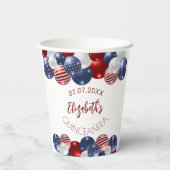 Gobelets En Papier Quinceanera patriotique USA rouge blanc bleu drape (Verso)