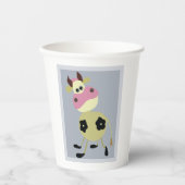 Gobelets En Papier Quirinal Cartoon Vache Fun Animal de ferme (Recto)