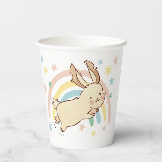 Gobelets En Papier Rabbit arc-en-ciel (Verso)