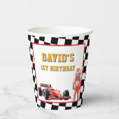 Gobelets En Papier Race Car Checkered Flag 1st Birthday Party (Recto)