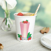 Gobelets En Papier Rafraîchir Berry Smoothie Boisson Rose