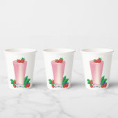 Gobelets En Papier Rafraîchir Berry Smoothie Boisson Rose