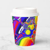 Gobelets En Papier Rainbow Blast Art Abstrait (Recto)