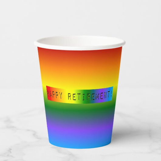 Gobelets En Papier Rainbow Bonne retraite ! (Recto)