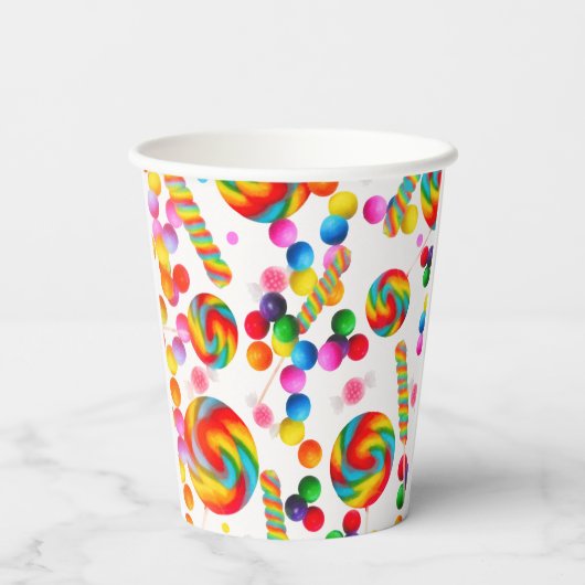 Gobelets En Papier Rainbow Candy Candyland Sweet 16 Anniversaire (Verso)