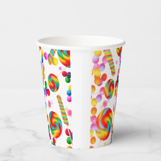 Gobelets En Papier Rainbow Candy Candyland Sweet 16 Anniversaire (Droite)