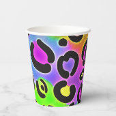 Gobelets En Papier Rainbow Cheetah Empreinte de léopard fête d'annive (Verso)