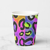 Gobelets En Papier Rainbow Cheetah Empreinte de léopard fête d'annive (Droite)