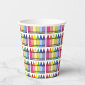 Gobelets En Papier Rainbow Crayons Artist Art Class Anniversaire (Recto)