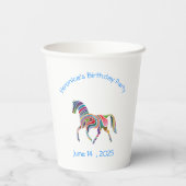 Gobelets En Papier Rainbow horse - fête d'anniversaire (Verso)