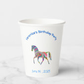 Gobelets En Papier Rainbow horse - fête d'anniversaire (Recto)