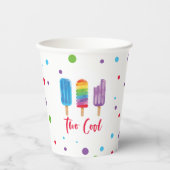 Gobelets En Papier Rainbow ice pop Deux Cool 2e anniversaire (Recto)
