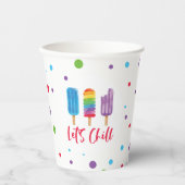 Gobelets En Papier Rainbow Ice pops Chill Summer Anniversaire (Recto)