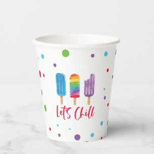 Gobelets En Papier Rainbow Ice pops Chill Summer Anniversaire