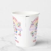 Gobelets En Papier Rainbow Magique Unicorn Fille 1er anniversaire fêt (Droite)