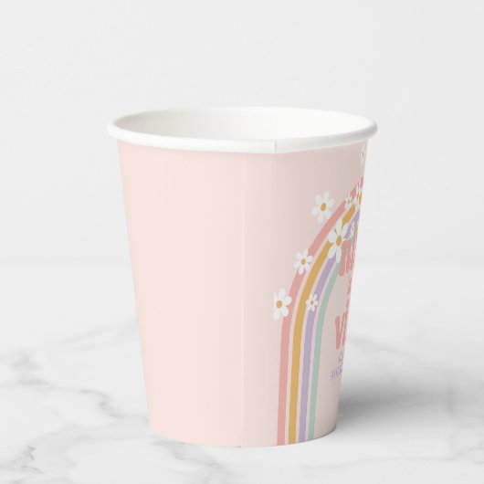 Gobelets En Papier Rainbow Pastel Nine est un Vibe 9e anniversaire (Droite)