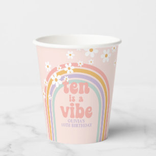Gobelets En Papier Rainbow Pastel Ten est un Vibe 10e anniversaire