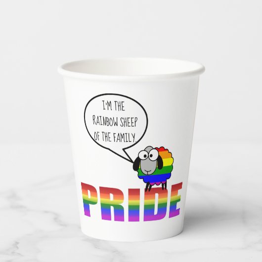 Gobelets En Papier Rainbow Pride Sheep 8oz Paper Cup (Verso)