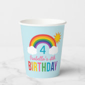 Gobelets En Papier Rainbow Sky Girls Birthday Party Blue (Verso)
