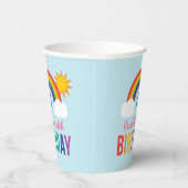 Gobelets En Papier Rainbow Sky Girls Birthday Party Blue (Droite)