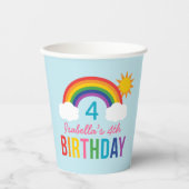Gobelets En Papier Rainbow Sky Girls Birthday Party Blue (Recto)