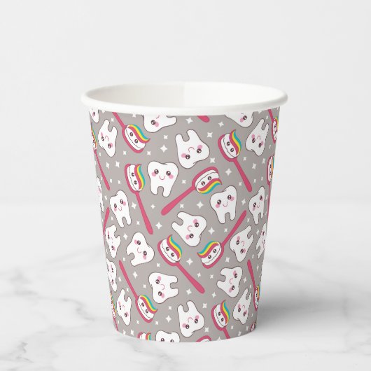 Gobelets En Papier Rainbow Teeth Motif (Gauche)