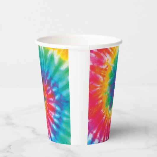 Gobelets En Papier Rainbow Tie Dye Motif nouveauté (Droite)