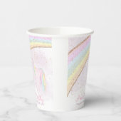 Gobelets En Papier Rainbow Unicorn 1er Anniversaire filles Pastel (Gauche)