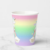 Gobelets En Papier Rainbow Unicorn Anniversaire (Gauche)