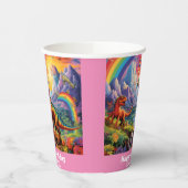 Gobelets En Papier Rainbow Wild One dinosaures Dinosaur rose (Gauche)