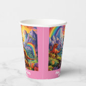 Gobelets En Papier Rainbow Wild One dinosaures Dinosaur rose (Droite)