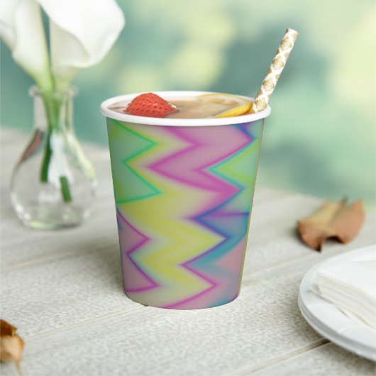 Gobelets En Papier Rainbow Zigzags (Insitu)