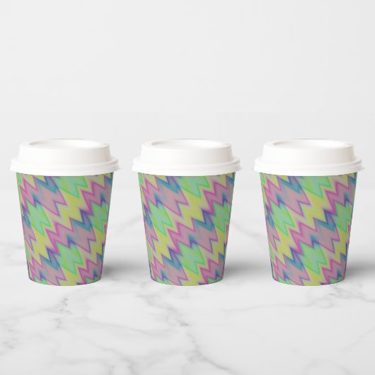 Gobelets En Papier Rainbow Zigzags (Multi)