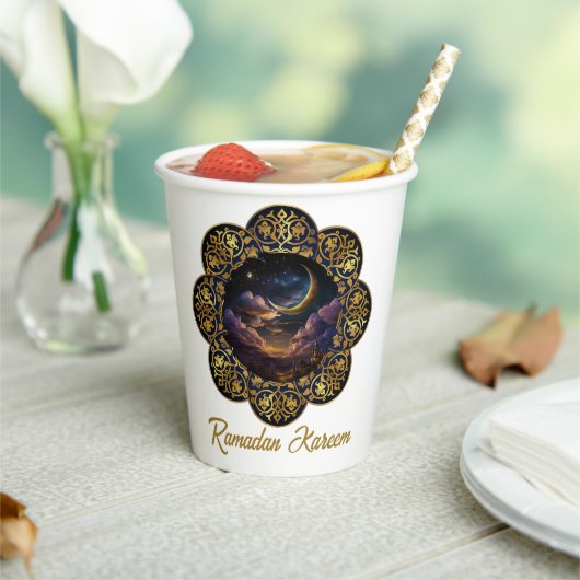 GOBELETS EN PAPIER RAMADAN KAREEM MUBARAK 2024 EID MUBARAK (Insitu)