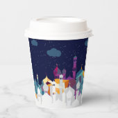 Gobelets En Papier Ramadan Kareem Typographie Texte du Croissant isla (Recto)