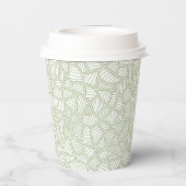 Gobelets En Papier Random Leaf Mosaic Pale Green (Verso)
