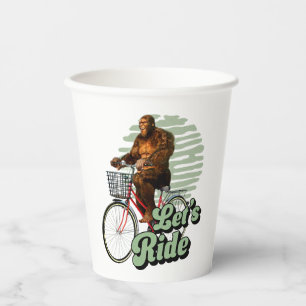 Gobelets En Papier Randonnée à vélo dans la forêt de Sasquatch