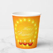 Gobelets En Papier Rapprocher le bon Diwali papier jaune (Recto)
