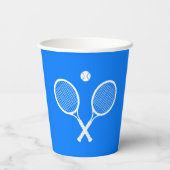 Gobelets En Papier Raquettes de tennis Blue Background Party (Verso)