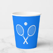 Gobelets En Papier Raquettes de tennis Blue Background Party (Recto)